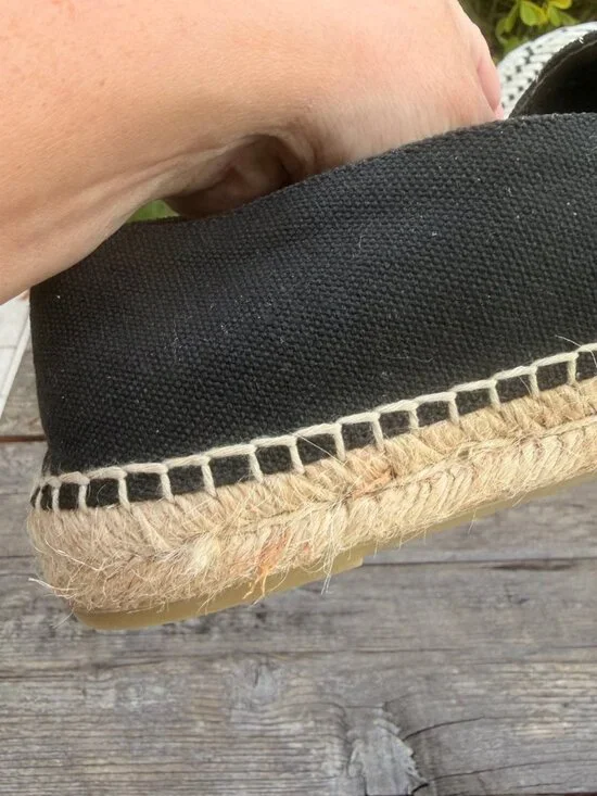 Chanel Espadrilles sz 41 Runs Small More like a 9 Black and Tan Cross Stitch - Picture 12 of 16